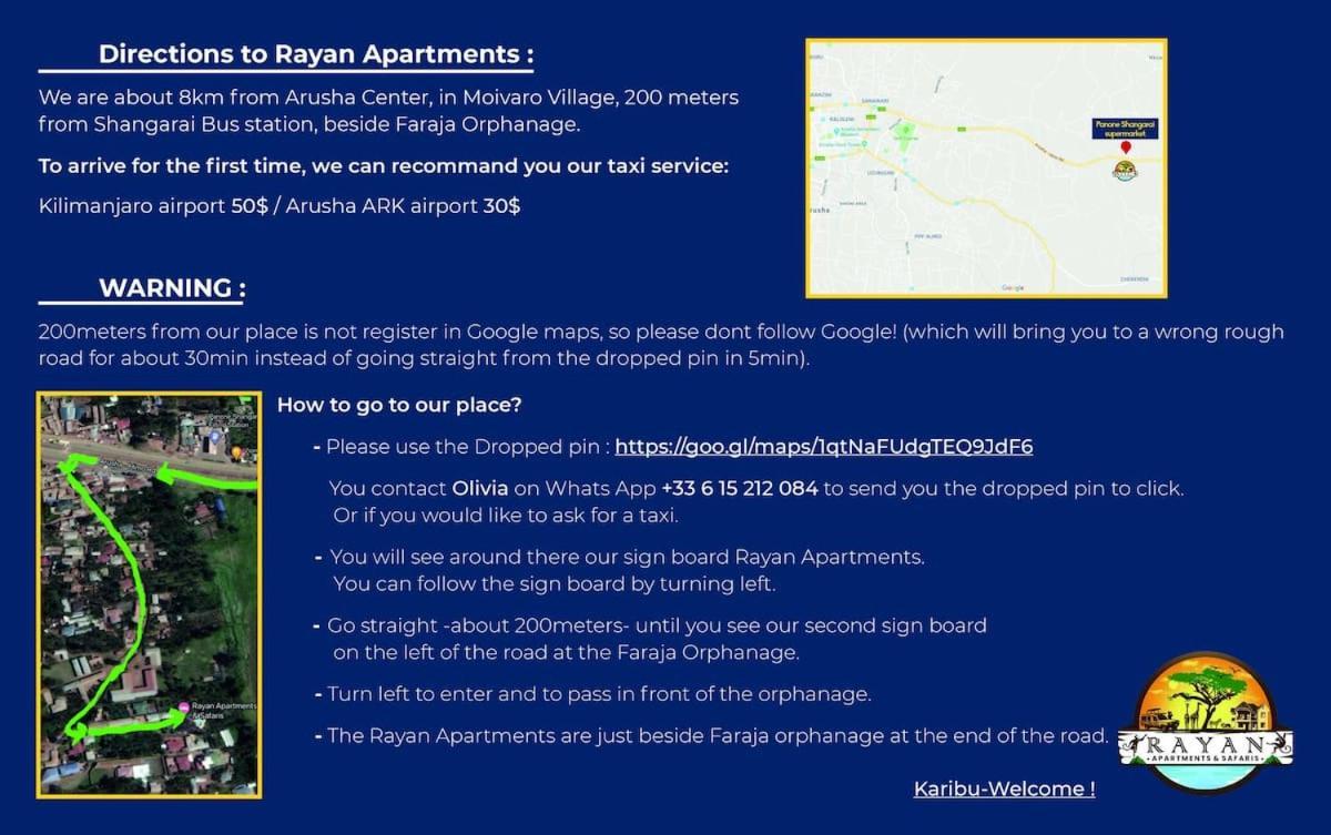 Rayan Apartments & Safaris Arusha Exterior photo